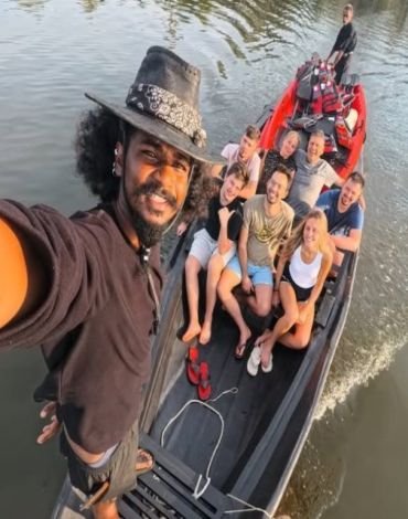 Village kayaking trip in Alappuzha backwaters at sunrise
